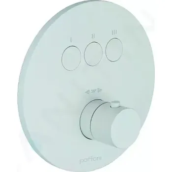 Vodovodní baterie Paffoni Compact Box Termostatická baterie pod omítku, pro 3 spotřebiče, matná bílá, CPT019BO