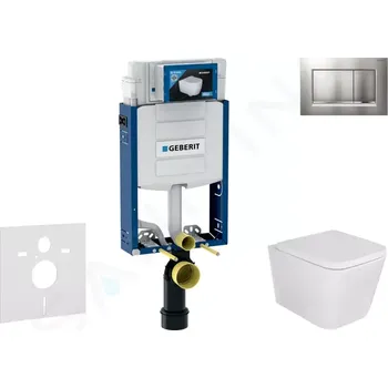 Geberit Kombifix Set předstěnové instalace, klozetu Arkas a sedátka softclose, tlačítko Sigma30, lakovaný chrom mat/chrom, SANI15CA1109
