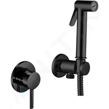 Paffoni Bidet Kit Bidetová baterie pod omítku, se sprškou a tělesem, matná černá, KITDUP110NO
