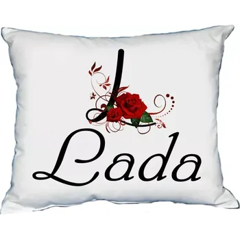 Dekorativní polštářek Polštář s dámským jménem LADA (polštářek dámské jméno )
