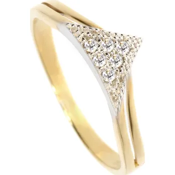 Prsten Zlatnictví Helios Zlatý prsten se zirkony B17662 Velikost: 51