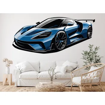 Samolepící dekorace Modrý supersport samolepka na zeď arch 47 x 21 cm