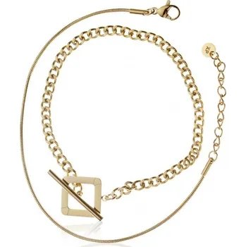 Náramek Flamenco Mystique Náramek z chirurgické oceli se zlatem, délka 18+3 cm, odolný proti korozii