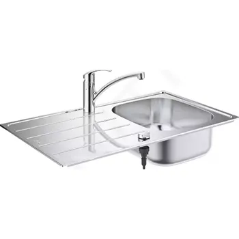 Granitový dřez Grohe Dřezy Set dřezu K200 a baterie Eurosmart, kartáčovaná nerez/chrom, 31565SD1