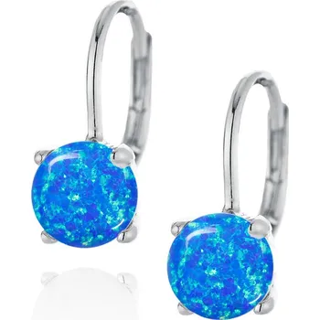 Náušnice NUBIS® Stříbrné náušnice s modrým opálem - NB925-OP05