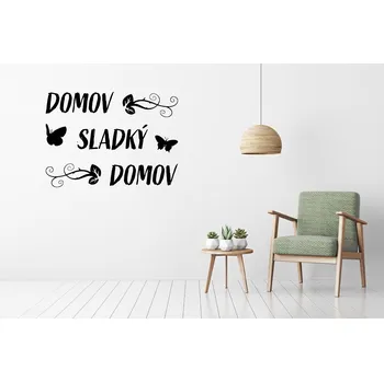 Samolepící dekorace Lepy.cz Samolepka na zeď Domov, sladký domov Velikost (šířka x výška): 70x50cm, Barevná varianta: Karafiátová růžová