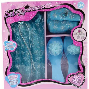 Karnevalový kostým Alltoys Set pro princeznu modrý, sukýnka, pantoflíčky, kabelka