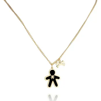 Náhrdelník Flamenco Mystique 14k Zlatem Pozlacený Náhrdelník ze Stalí Šlachetné, Jasné Odstín Zlata, Délka 40 cm + 1,8 cm (Přívěsek) + Regulace 5 cm