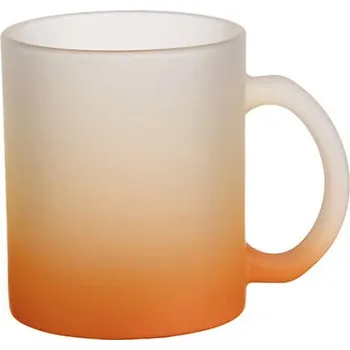 Hrnek skleněný 330 ml matný - oranžový gradient sublimace termotransfer