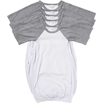 Kojenecká košile na spaní s šedým dlouhým rukávem - S (0-3 měsíce) sublimace termotransfer