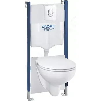 Grohe Solido Set předstěnové instalace, klozetu Bau Ceramic a sedátka softclose, tlačítko Start, chrom, 39419000