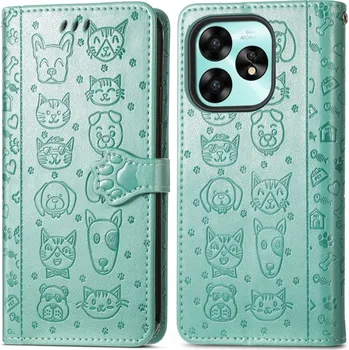 Pouzdro na tablet VSECHNONAMOBIL 75026 ART ANIMALS Peněženkový obal pro Umidigi G5 / G5A zelený