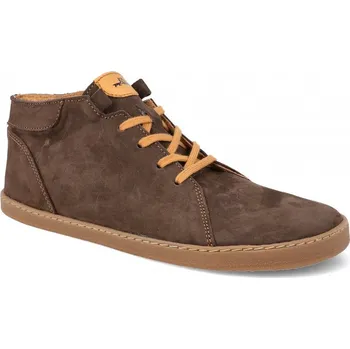 Dětská sportovní obuv Barefoot kotníkové boty Pegres - BF80 hnědé Velikost: 43