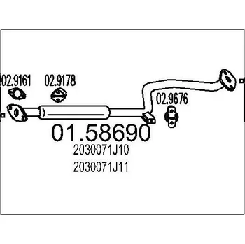 Tlumič výfuku Střední tlumič výfuku MTS 01.58690