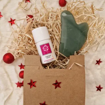 Koupelová sůl GUA SHA Dárková sada na masáž obličeje Nefrit tmavý s olejíčkem