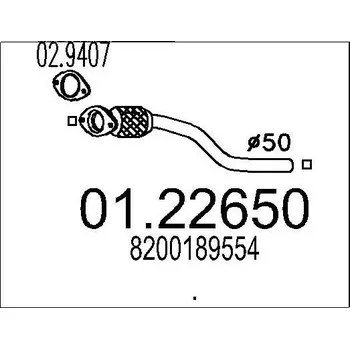 Výfuková trubka Výfuková trubka MTS 01.22650