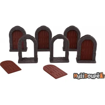 Příslušenství k deskovým hrám Myší Doupě Gloomhaven - Dveře (sada 6ks) Varianta: S dveřmi