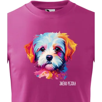 Dětské tričko Maltézsky psík, Barva Purpurová, Velikost 122 cm/6 roků, Canvas Dětské tričko 2566