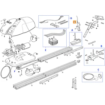 Pohon brány Nice PMCMMR01.8003 kabelová svorka a kabel pro SPA2