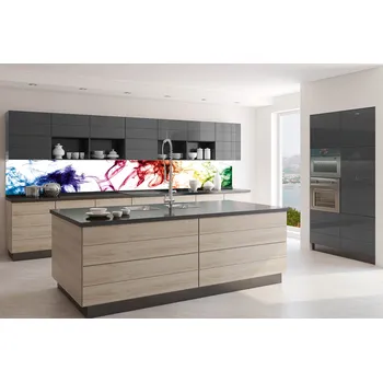 Fototapeta DIMEX | Fototapeta do kuchyně Detail inkoustu ve vodě KI-350-287 | 350 x 60 cm | vícebarevná, bílá + Samolepicí fototapeta za kuchyňskou linku DIMEX Detail inkoustu ve vodě v šíři 350 cm