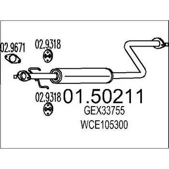 Tlumič výfuku Střední tlumič výfuku MTS 01.50211