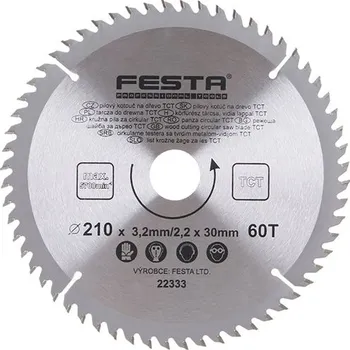Pilový kotouč 210/3.2/30mm 60T pilový SK plátky FESTA kotouč 22333