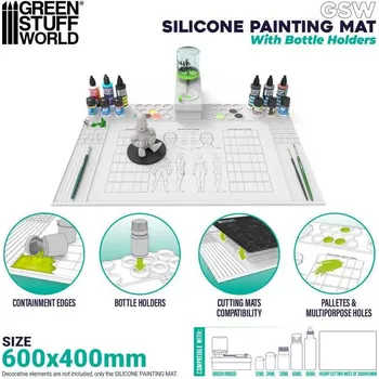 Plastikový model Silikonová malířská podložka 600x400 mm s ohraničením