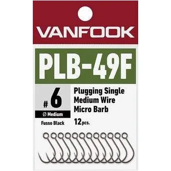 Rybářský háček VANFOOK PLB-49F Plugging Single Medium Wire Micro Barb 12 pcs #6