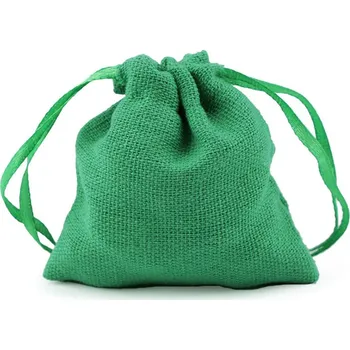 Balící papír Dárkový pytlík 8x8 cm textilní - zelená (100 ks)