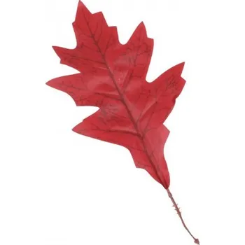 umělá květina List dubu podzimní 23 cm, červená