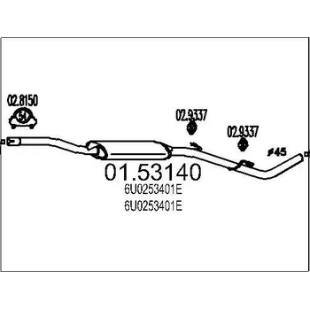Auto-moto Střední tlumič výfuku MTS 01.53140