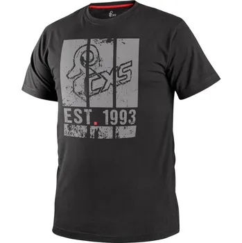 Pánské tričko CXS Tričko WILDER, krátký rukáv, potisk logo, černé, vel. 4XL