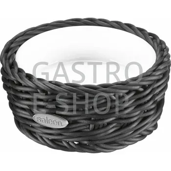 Saleen Košík s porcelánovou miskou Ø130x65 - černý