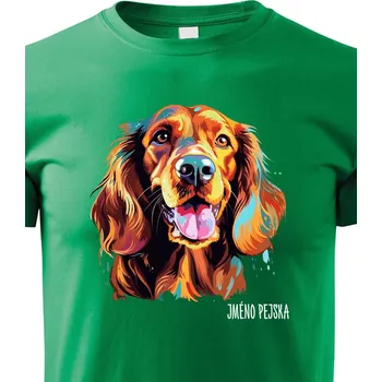 Chlapecké tričko Dětské tričko Írsky seter, Barva Zelená, Velikost 122 cm/6 roků, Canvas Dětské tričko 2557