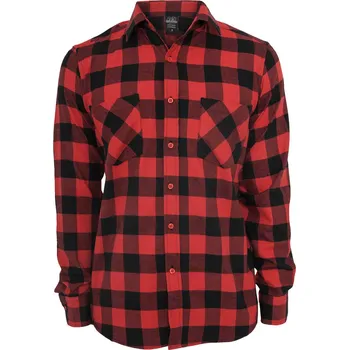 Pánská košile Urban Classics Checked Flanell Shirt TB297 černá/červená, S