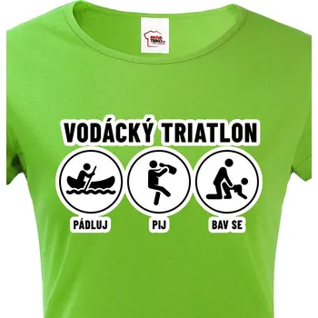 Dámské tričko Dámské tričko Vodácký triatlon, Barva Zelená, Velikost XL, Canvas Dámské tričko s krátkým rukávem Bezvatriko.cz 2561