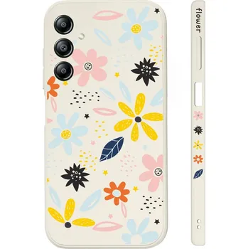 Pouzdro na mobilní telefon Kryt Design Samsung A14 Barevné kvítky (obal neboli pouzdro na Samsung A14)