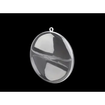 Plastový medailon Ø7 cm dvoudílný - transparent (5 ks)