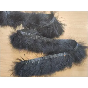 Prýmek z pštrosího peří - chmýří 8-10 cm, černý