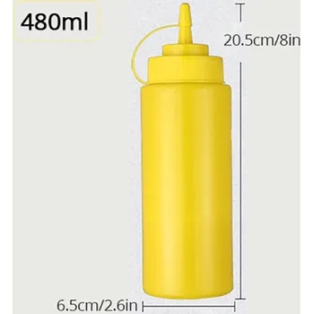 Dávkovač mýdla Lahve na omáčky | Dávkovač kečupu a dochucovadel - žlutá - 480 ml