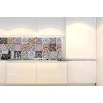 Tapeta DIMEX | Fototapeta do kuchyně Turecké kachličky KI-180-245 | 180 x 60 cm | béžová, hnědá, modrá + Samolepicí fototapeta za kuchyňskou linku DIMEX Turecké kachličky v šíři 180 cm