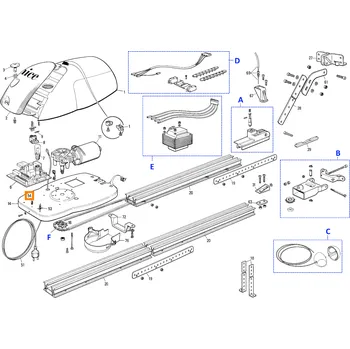 Pohon brány Nice MP005.2601 prodlužovací kolík ústředny SPIDO/SPIDER/SPIN10/11