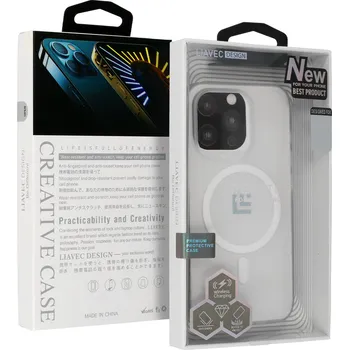 Pouzdro na mobilní telefon Zadní kryt Liavec Warframe Magsafe Series pouzdro pro iPhone 15 Plus bílý