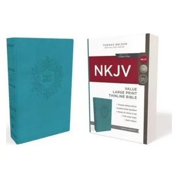 NKJV, Value Thinline Bible, Large Print, Turquoise Leathersoft, Red Letter, Comfort Print - Nelson, Thomas