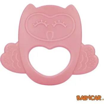 dětská jídelní sada CANPOL BABIES silikonové chladítko SOVA Růžová