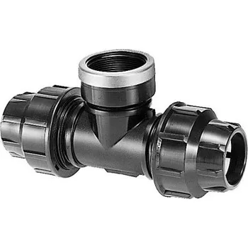 Vodovodní potrubí Plas-fit PLASSIM TI T-kus 50x1 1/2"x50mm, s vnitřním závitem, svěrný, voda, plast