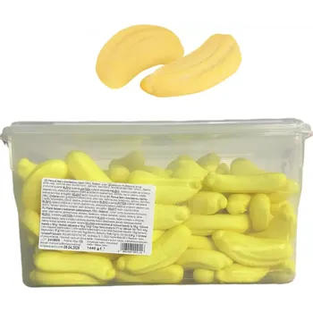 Bonbon Želé Bulgari MARSHMALLOW BANÁNKY plněné čokoládou 12 g - 120 ks dóza (želé choco bananas)