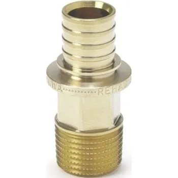 rozdělovač topení Rehau přechod 32x2,9-R1"/L22, SDR11, vnější závit, lisovací, voda, mosaz