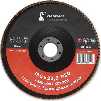 Brusný kotouč Lamelový brusný kotouč Molatool Keramický 150 mm P80