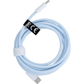 Datový kabel Datový kabel C263 USB-C/USB-C 3 A 2 m opletený modrý
